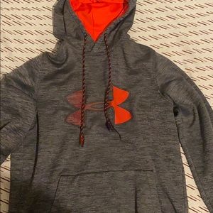 Grey and orange under armor hoodie